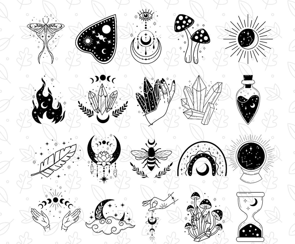Collection of mystical and celestial designs for the magnets