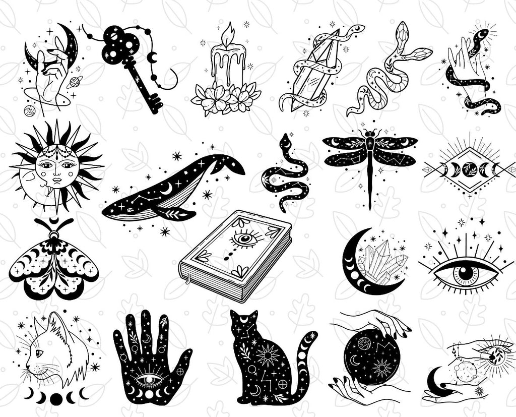 Collection of mystical and celestial designs for the magnets