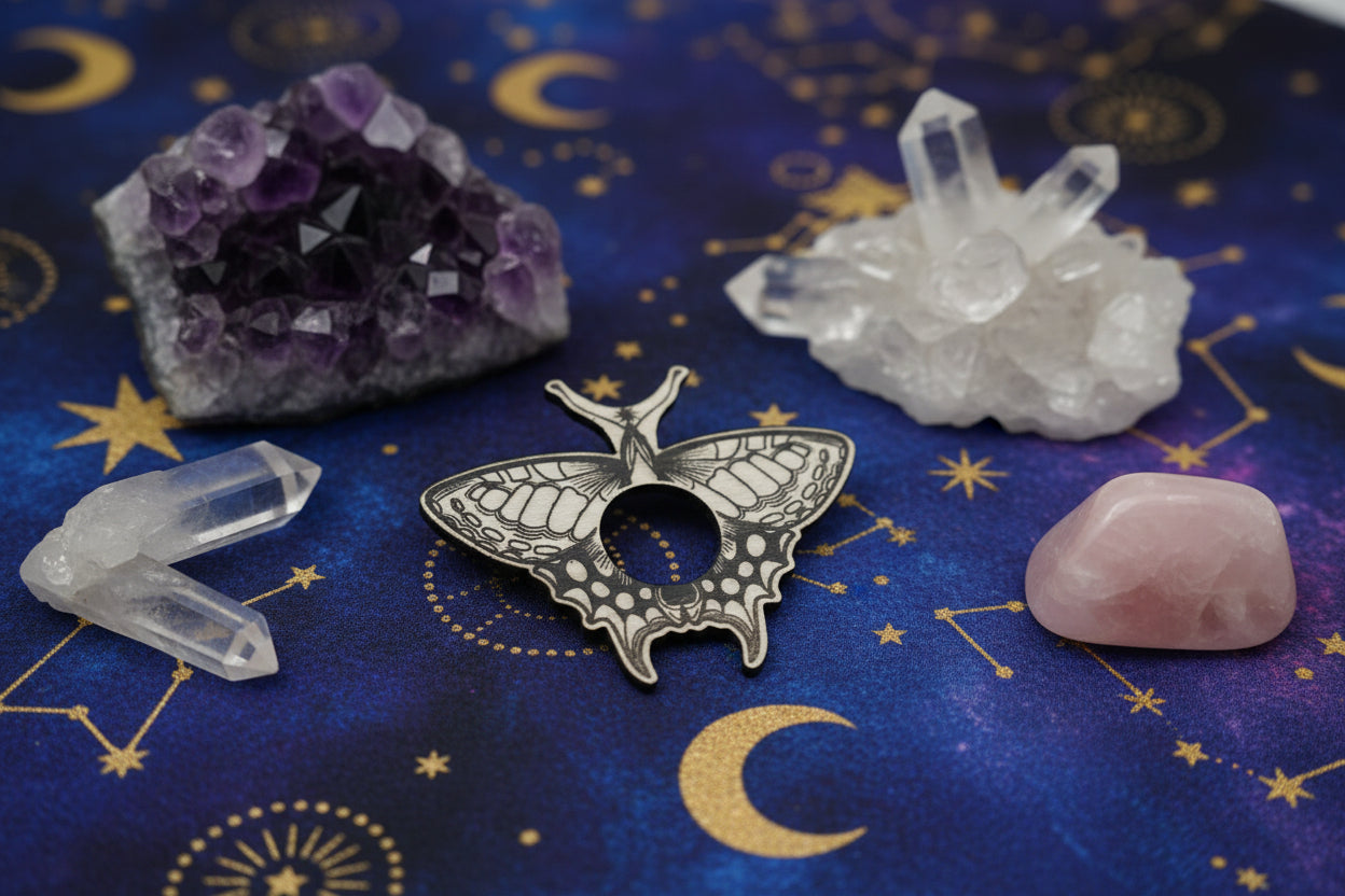 Moth-shaped sphere stand 